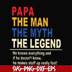 papa the man, the myth, the legend svg, png, dxf, eps, digital file ftd48