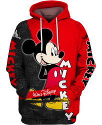 black and red mickey mouse hoodie