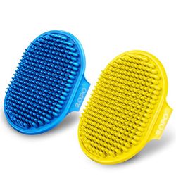 Dog Grooming Brush, Pet Shampoo Bath Brush Soothing Massage Rubber