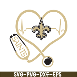 new orleans saints heartbeat svg png dxf eps, football team svg, nfl lovers svg