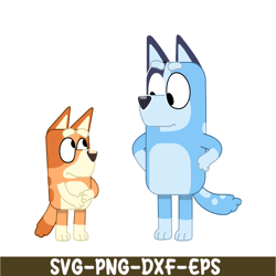 bluey and bingo svg png dxf eps bluey siblings svg blue character svg