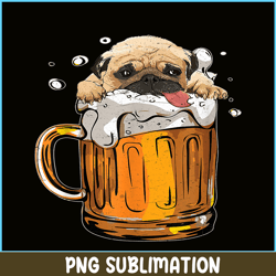 pug dog drinks beer png cute drunk dog png beer lover png