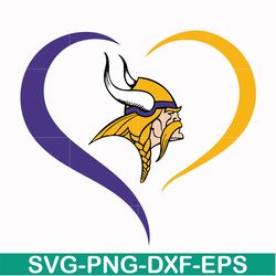 minnesota vikings heart svg, vikings heart svg, nfl svg, png, dxf, eps digital file nfl23102016l