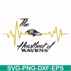 the heartbeat of baltimore ravens svg, baltimore ravens svg, nfl svg, sport svg, png, dxf, eps digital file nfl071019t