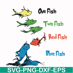 One fish two fish red fish blue fish svg, png, dxf, eps file DR000105