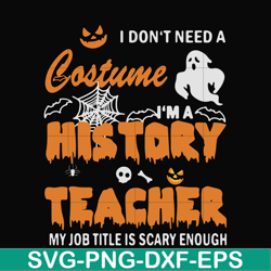 I dont need a costume Im a music teacher my job title is scary enough halloween svg, png, dxf, eps digital file HLW0115