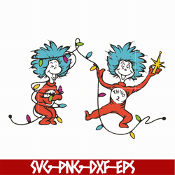 dr seuss christmas thing lights, thing 1 thing 2 svg, dr svg, png, dxf, eps file dr05012121