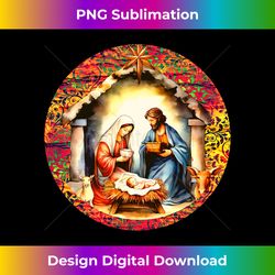 nativity scene with mary joseph baby jesus long sl - sophisticated png sublimation file - challenge creative boundaries