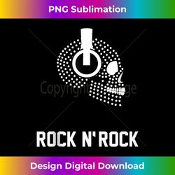 cool rock & roll music skull illustration graphic designs tank top - futuristic png sublimation file - striking & memorable impressions