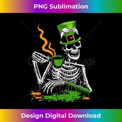 Irish Skeleton Drinking Coffee St Patricks Day Funny Bones - Vibrant Sublimation Digital Download - Striking & Memorable Impressions