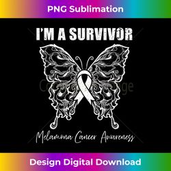 melanoma cancer survivor butterfly skin cancer awareness - futuristic png sublimation file - enhance your art with a dash of spice