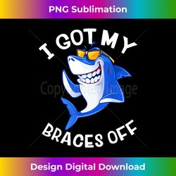 i got my braces off cute shark smiling dental braces teeth - luxe sublimation png download - channel your creative rebel