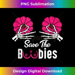 save the boobies pink pumpkin halloween breast cancer funny tank top - innovative png sublimation design - immerse in creativity with every design