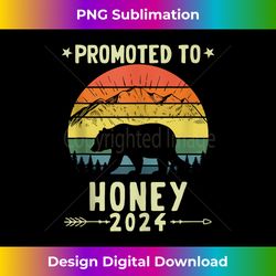 promoted to honey bear est 2024 vintage retro matching tank top - crafted sublimation digital download - ideal for imaginative endeavors