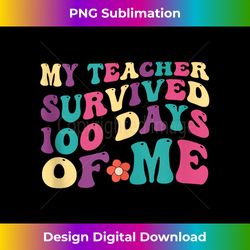 retro my teacher survived 100 days of me 100th day of school tank top - bespoke sublimation digital file - rapidly innovate your artistic vision
