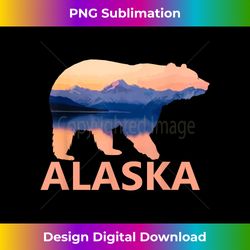 alaska grizzly bear lake hiking camping nature gift - contemporary png sublimation design - spark your artistic genius