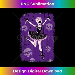 creepy cute ballerina punk goth marionette doll with skulls - deluxe png sublimation download - chic, bold, and uncompromising