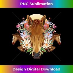 floral horse flowers geometry - urban sublimation png design - chic, bold, and uncompromising