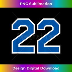 number #22 sports white blue lucky number - crafted sublimation digital download - elevate your style with intricate details