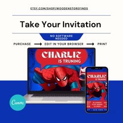 birthday invitation for spiderman and his awesome friends editable | printable party invitations | digital kids invite |