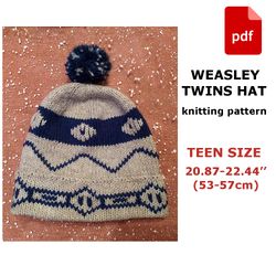 weasley twins hat knitting pattern teen size pdf