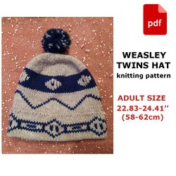 weasley twins hat knitting pattern adult size pdf