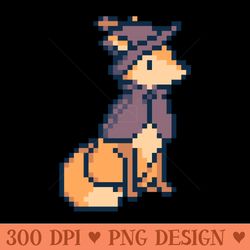 cute fox robin hood pixel art - png printables