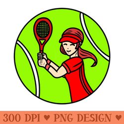 beautiful cartoon tennis girl - digital png files