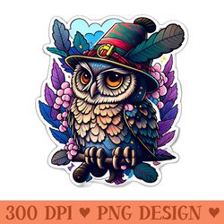 vintage cute owl - png printables