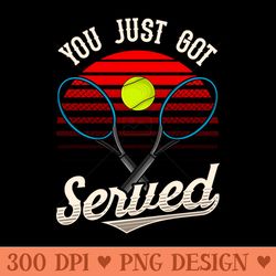 funny you just got served tennis player pun - png clipart