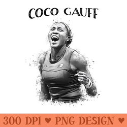 coco gauff - png downloadable art
