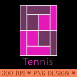 colorful tennis court - png illustrations