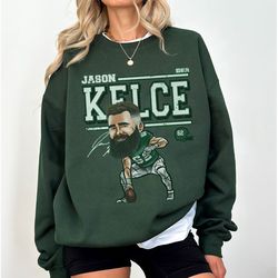 jason kelce philadelphia cartoon sweatshirt, american football shirt, football fan gift shirt