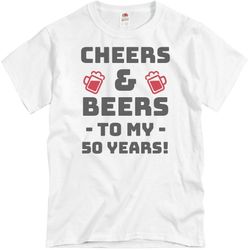 cheers and beers to 50 - unisex basic promo t-shirt