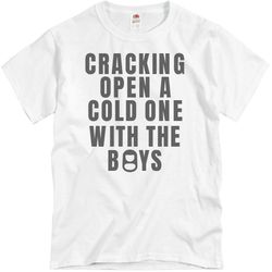 cracking open a cold one with the boys - unisex basic promo t-shirt