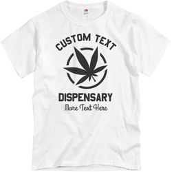 create custom marijuana dispensary tees - unisex basic promo t-shirt