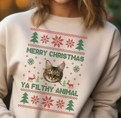 custom christmas sweater with pet photo, custom photo animal sweater, personalized pet hoodie, unisex personalized pet s