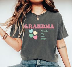 Custom Grandma T-shirt, Grandma Heart Shirt, Grandma Gift, Gift For Grandma Crewneck, Personalized Grandma Shirt, Sa499