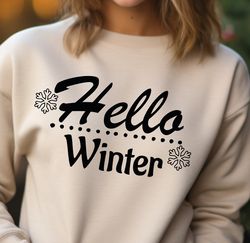 hello winter sweatshirt, winter sweater, gift for christmas,  winter hoodie, christmas shirt, womens hoodie, funny snowf