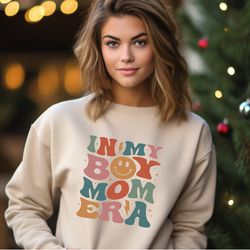 in my boy mom era baby sweathirt - postpartum and new mom gift - boy mama sweater - gender reveal hoodie - sa390