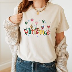 mickey and friends christmas balloons shirt, disney christmas sweatshirt, disney christmas balloons shirt, mickey ears b