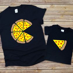 pizza and pizza slice shirt, dad and baby matching shirts, fathers day gift shirt, pizza lover dad baby outfit, pizza sw