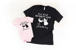 our 1st mothers day gift tshirts, matching mom and kid shirts, lovely mommy baby set, first time mama outfits, cute milk