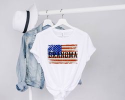 grandma american flag t-shirt, grandma birthday tee , grandma shirt, us flag grandma tee, gift for grandma, grandma amer