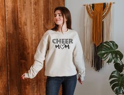 cheer mom leopard sweatshirt, mothers day gift, cheerleader mom sweatshirt, football mom sweatshirt, game day sweatshirt