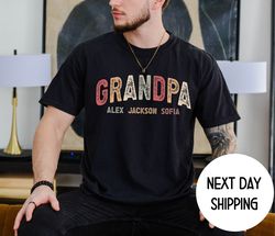grandpa comfort colors shirt, custom grandpa and grandkids shirt, grandpa birthday gift, grandpa pregnancy announcement
