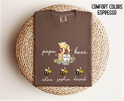 papa with kids name tshirt, custom papa bear shirt,personalized papa tshirt, fathers day gift for papa , new dad tee