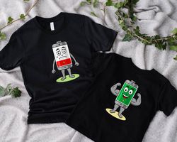 dad and baby matching ,full and low battery t-shirt and infant bodysuit dad and baby matching set , mom and baby ma