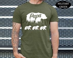 personalized papa bear shirt, custom papa shirt with kids name, fathers day gift from kids, gift for husband, dad