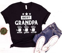 best grandpa shirt with grandkids names, grandpa shirt, fathers day gift for grandpa, grandpas birthday, gift from grand